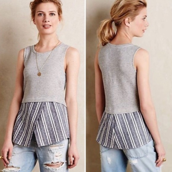 Anthropologie Sunday in Brooklyn Mixed Material Sleeveless‎ Top Size XS - Picture 1 of 6